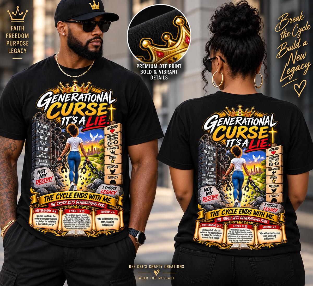 Generational Curse, It’s a Lie – Breaking Chains Woman Faith T-Shirt