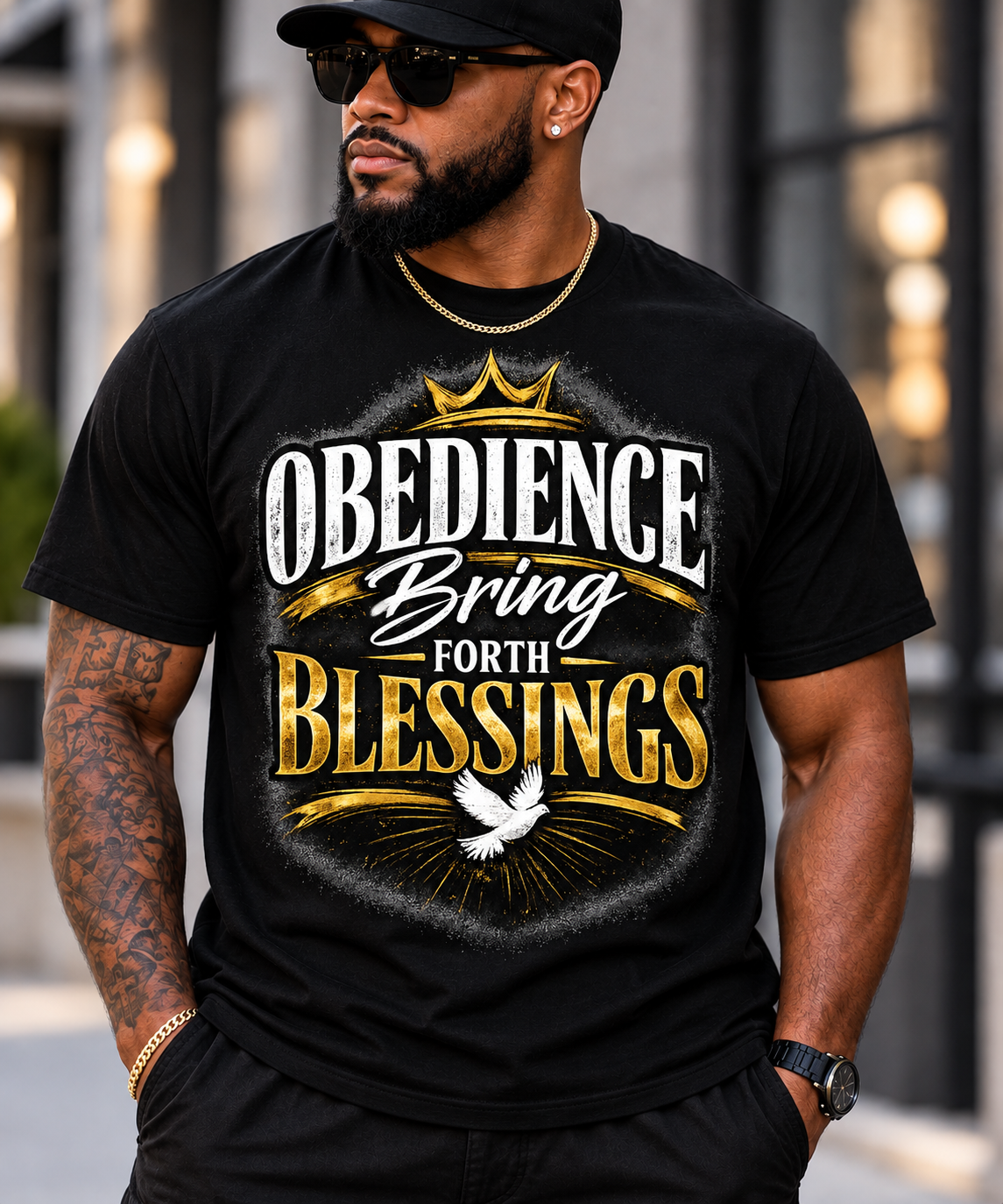 Obedience Brings Forth Blessings – Christian Faith T-Shirt